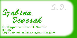 szabina demcsak business card